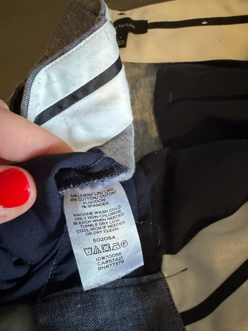 Ann Taylor Linen Chambray Tie-Waist Cropped Straight-Leg Pants - Picture 6 of 8